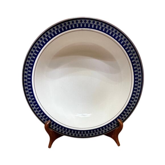 Mikasa Potters Touch Ironstone CB009 Aztec Blue 8.25" Soup Bowl-Excellent! - Picture 1 of 5